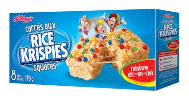 Kellogg's Rice Krispies Square Bars, 8ct, Rainbow Cereal Bars 176g, Box